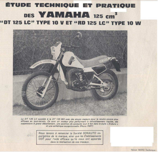 Manuel d'atelier Yamaha 125 DTLC { {{ Docautomoto }}