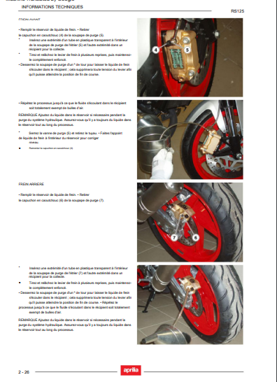 manuel d'atelier Aprilia RS 125 2006 en français { {{ Docautomoto }}