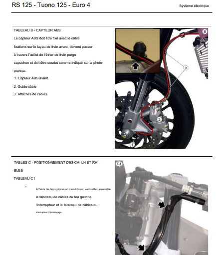 Manuel d'atelier Aprilia 125 RS Tuono Euro 4 2017 français { {{ Docautomoto }}