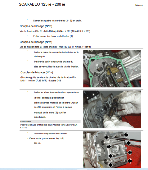 Manuel d'atelier Aprilia Scarabeo 125 200 IE en français { {{ Docautomoto }}