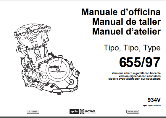 Manuel d'atelier Aprilia Rotax 655 1997 français { {{ Docautomoto }}