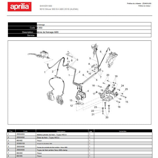 Manuel d'atelier Aprilia 900 Shiver Euro 4 2017 2020 français { {{ Docautomoto }}