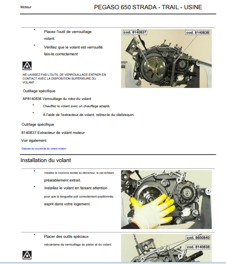 manuel d'atelier Aprilia 650 Pegaso 2007 français { {{ Docautomoto }}