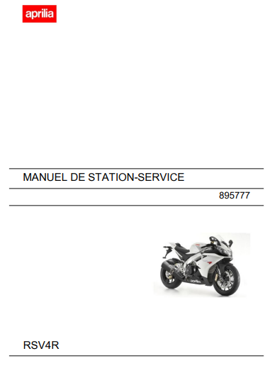 Manuel d'atelier Aprilia RSV4R 2010 français { {{ Docautomoto }}