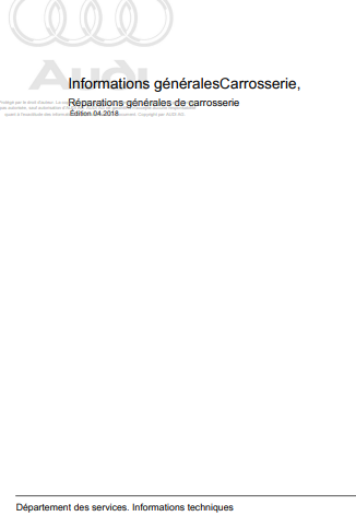 Manuel d'atelier Audi A1 2011 2018 en français { {{ Docautomoto }}