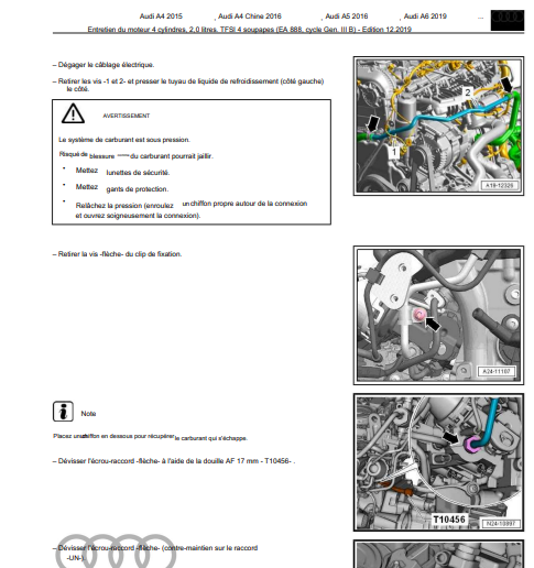 Manuel d'atelier Audi A4 2015 2020 pdf français { {{ Docautomoto }}