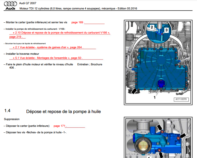 Manuel d'atelier Audi Q7 2005 2015 français { {{ Docautomoto }}