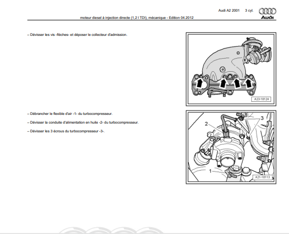 Manuel d'atelier Audi A2 tous modèles en français { {{ Docautomoto }}