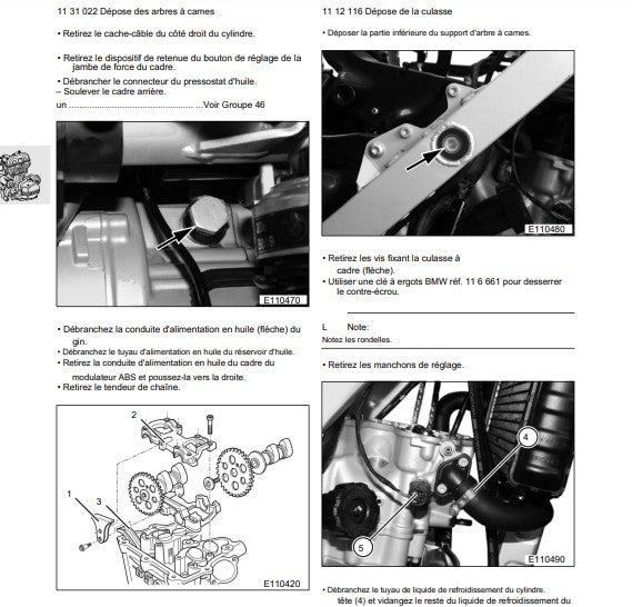 Manuel d'atelier BMW F650 GS 2000 français { {{ Docautomoto }}