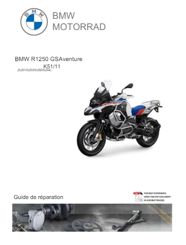 Manuel d'atelier BMW R1250 GS Adventure K51 français { {{ Docautomoto }}