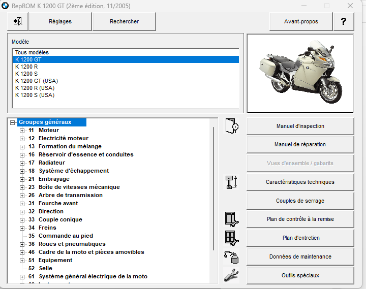 manuel d'atelier BMW K1200 tous modèles 2006 { {{ Docautomoto }}
