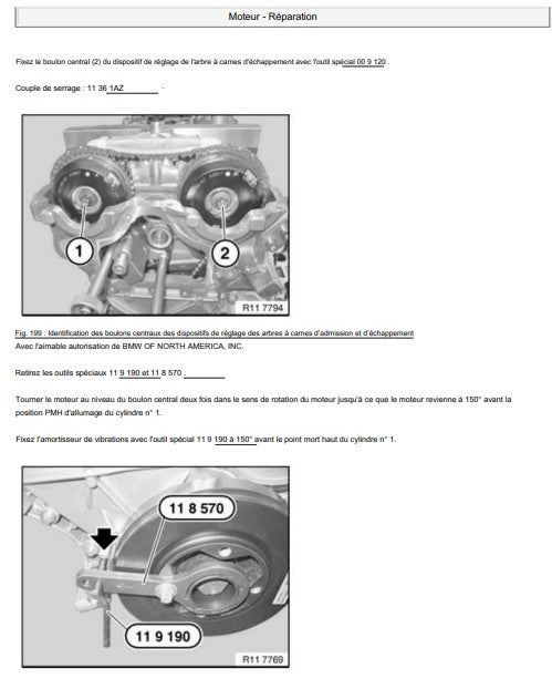 Manuel d'atelier BMW série 5 F10 2009 2017 français Docautomoto