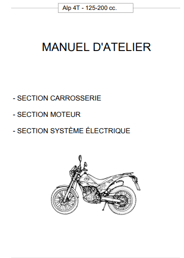 Manuel d'atelier Beta ALP 125 200 2001 français { {{ Docautomoto }}