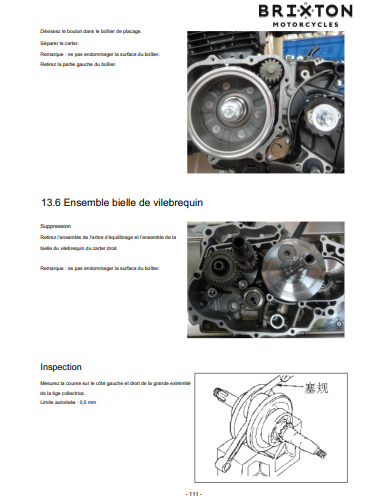 Manuels d'atelier Brixton BX125 français { {{ Docautomoto }}