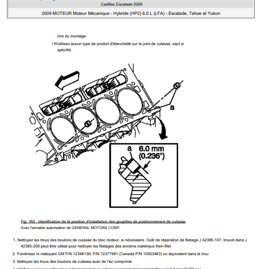 Manuel d’atelier Cadillac Escalade 2009 français { {{ Docautomoto }}