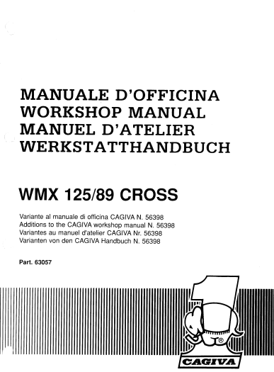 Manuels d'atelier Cagiva 125 cross WMX { {{ Docautomoto }}