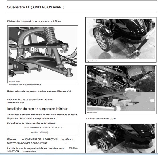 Manuel d'atelier Can Am Spyder 2014 français { {{ Docautomoto }}