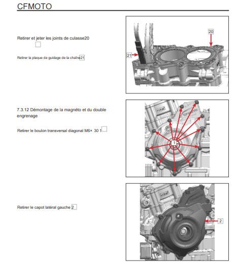 Manuel d'atelier CFmoto NK 450 2023 français Docautomoto