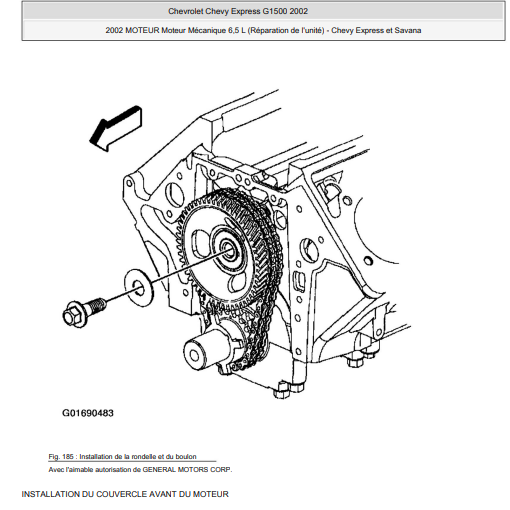 Manuel d'atelier Chevrolet GMC 6litres 5 TD 2002 français { {{ Docautomoto }}
