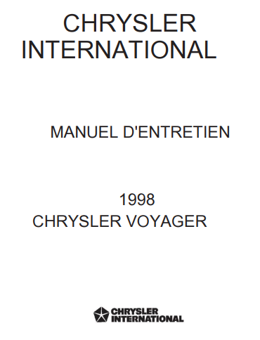 Manuel d'atelier Chrysler Voyager 1998 français { {{ Docautomoto }}