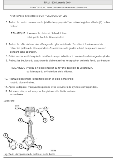 Manuel d'atelier Dodge RAM 2014 français { {{ Docautomoto }}