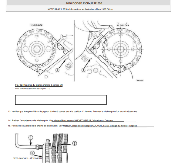 Manuel d'atelier Dodge RAM 1500 2009 2018 français { {{ Docautomoto }}