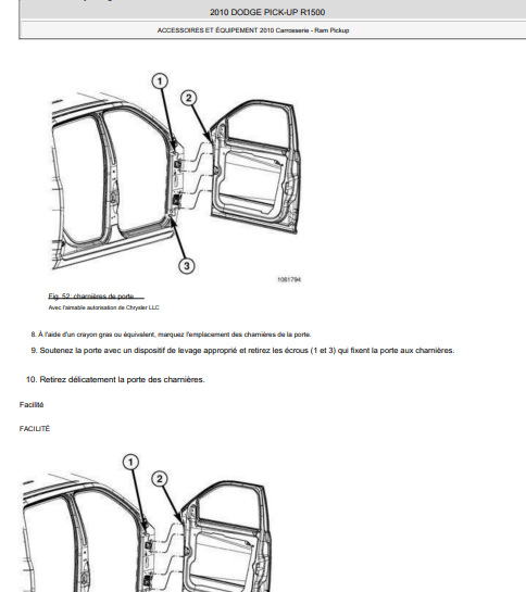 Manuel d'atelier Dodge RAM 1500 2009 2018 français { {{ Docautomoto }}