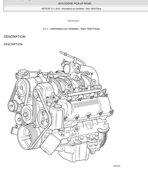 Manuel d'atelier Dodge RAM 1500 2009 2018 français { {{ Docautomoto }}