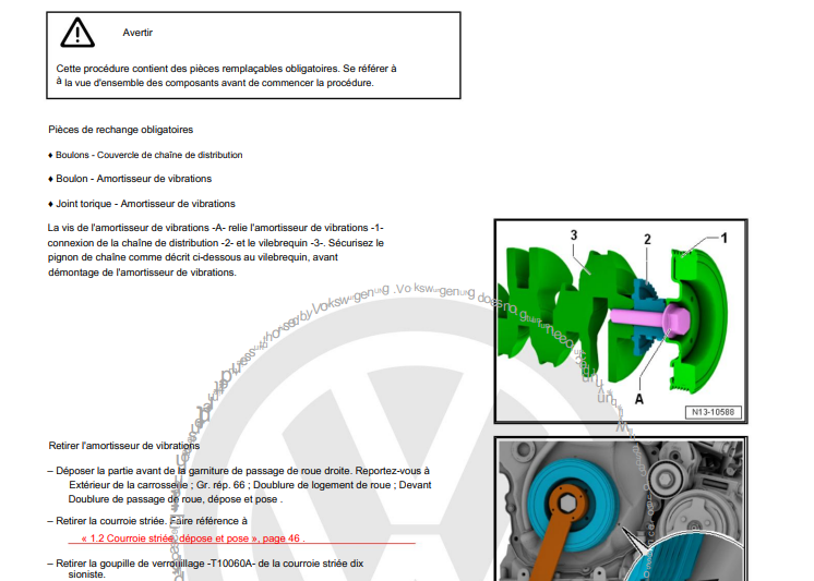manuel d'atelier Volkswagen Golf 7 2013 2018 en français { {{ Docautomoto }}