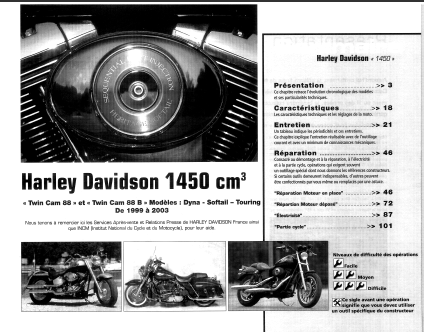 Manuel de réparation Harley Davidson 1450 99 à 2003 { {{ Docautomoto }}