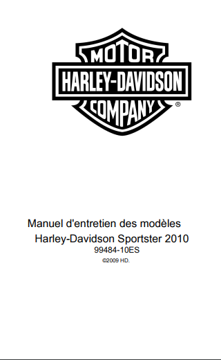 Manuel d'atelier Harley Davidson Sportster 2010 français { {{ Docautomoto }}
