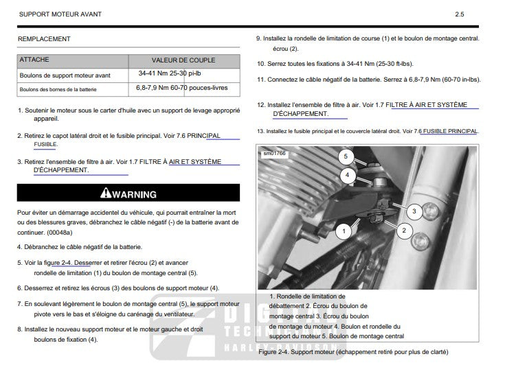 Manuel d'atelier Harley Davidson V-Rod 2013 en français Docautomoto