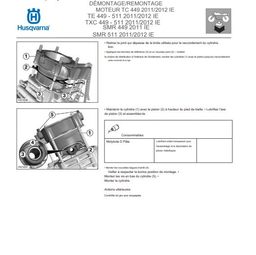 Manuel d'atelier Husqvarna 449 511 ie 2012 français { {{ Docautomoto }}