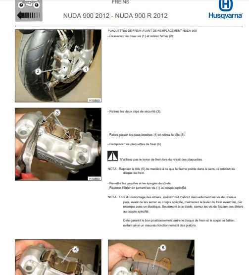 Manuel d'atelier Husqvarna Nuda 900 2012 français { {{ Docautomoto }}