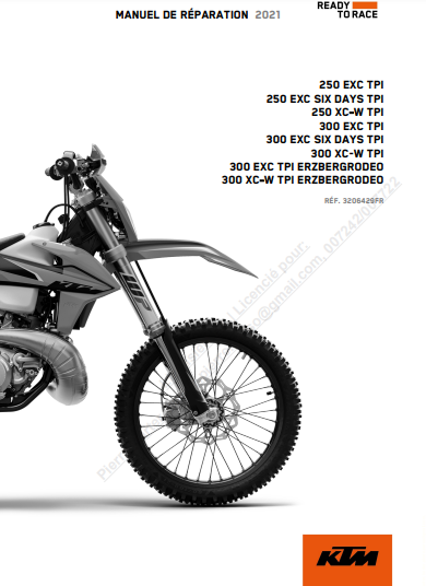 Manuel d'atelier Ktm 250 300 TPI 2021 français { {{ Docautomoto }}