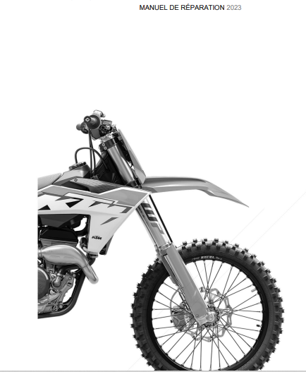 Manuel d'atelier KTM 250 SX F 2023 français { {{ Docautomoto }}
