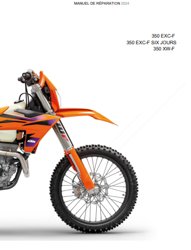 Manuel d'atelier KTM 350 EXCF 2024 français { {{ Docautomoto }}