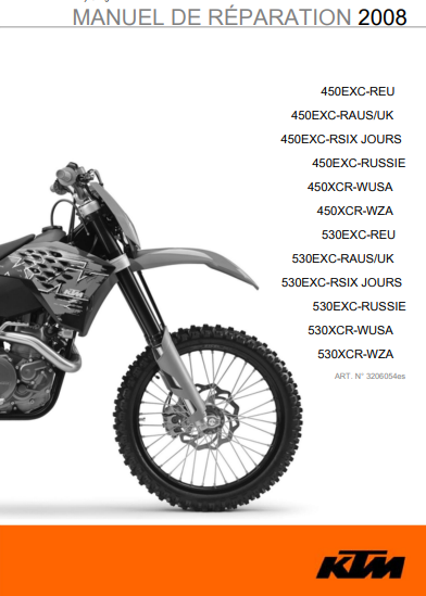 Manuel d'atelier KTM 450 530 2008 { {{ Docautomoto }}