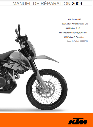 Manuel d'atelier KTM 690 Enduro 2008 français { {{ Docautomoto }}