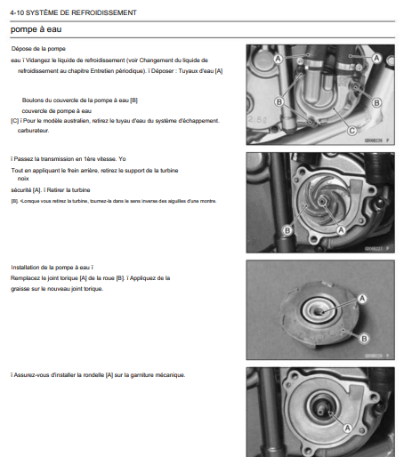 Manuel d'atelier Kawasaki 650 KLR 2008 français Docautomoto