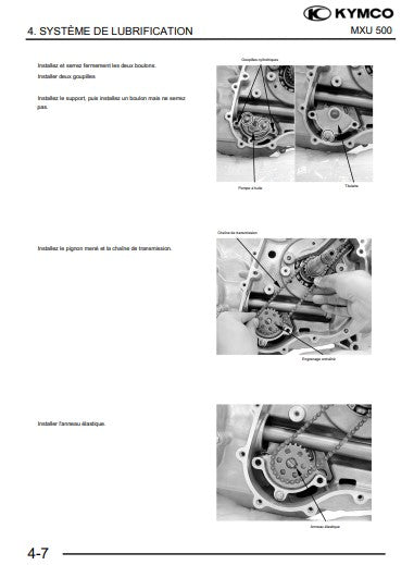 Manuel d'atelier Kymco 500 MXU 2006 { {{ Docautomoto }}