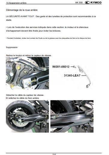 Manuel d'atelier Kymco AK 550 2021 Euro 5 français { {{ Docautomoto }}