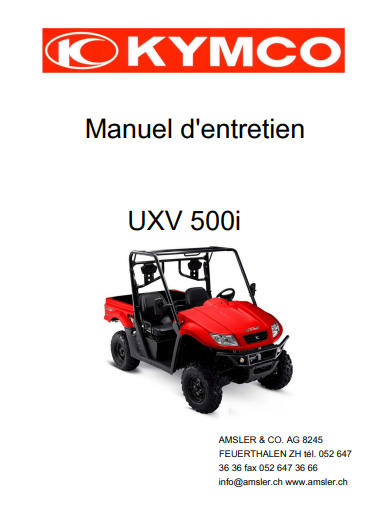 Manuel d'atelier Kymco UXV 500i français { {{ Docautomoto }}