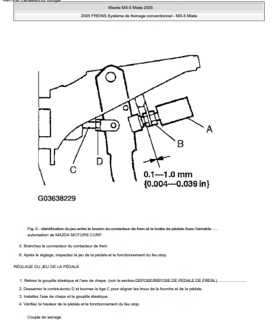 Manuel d'atelier réparation Mazda MX 5 2005 français { {{ Docautomoto }}