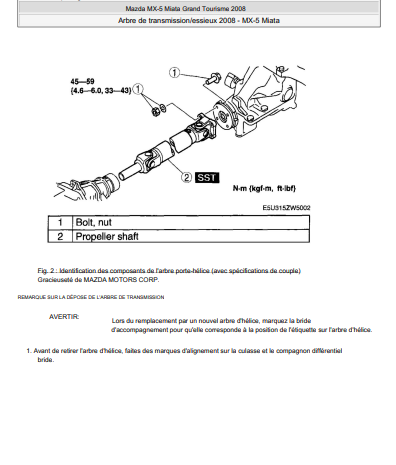 manuels d'atelier réparation Mazda MX5 Miata 2006 2009 en français { {{ Docautomoto }}