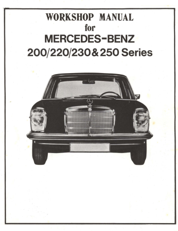 Manuel d'atelier Mercedes W114 115 1968 1976 { {{ Docautomoto }}