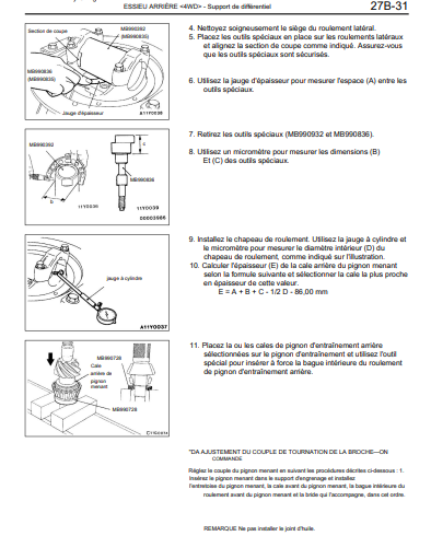 Manuel d'atelier Mitsubishi Space Wagon 1998 2003 français { {{ Docautomoto }}