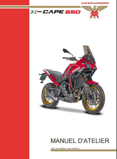 Manuel d'atelier Morini Xcape 650 2022 français { {{ Docautomoto }}