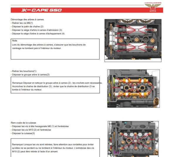 Manuel d'atelier Morini Xcape 650 2022 français { {{ Docautomoto }}