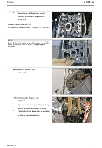 Manuel d'atelier Moto Guzzi V100 mandello 2023 français { {{ Docautomoto }}